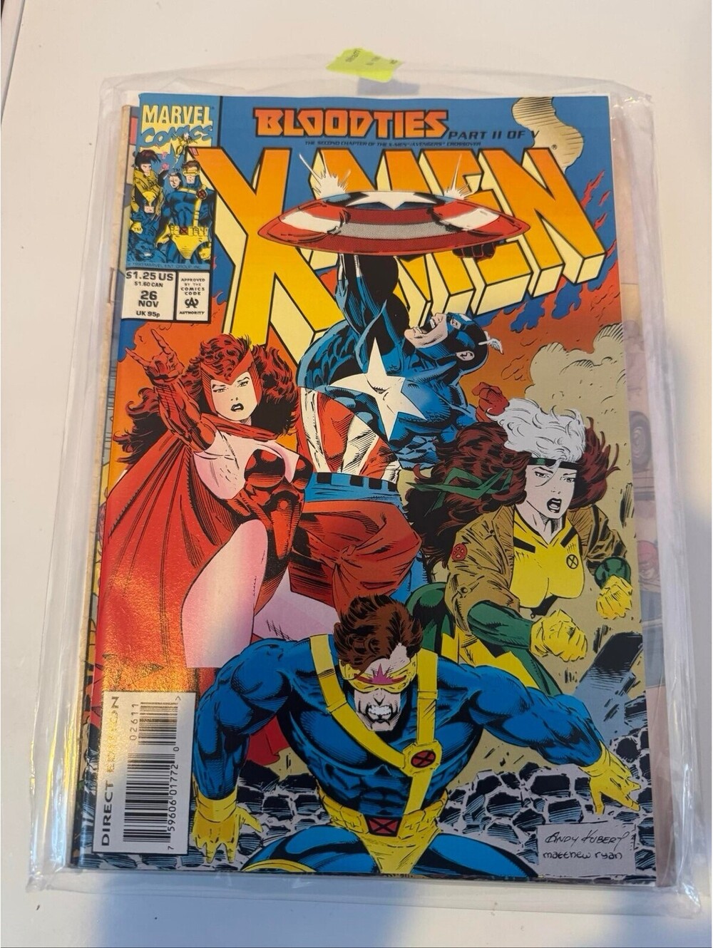 X-Men #26 Marvel Comics 1993 Bloodties Part II Avengers Captain America Rogue